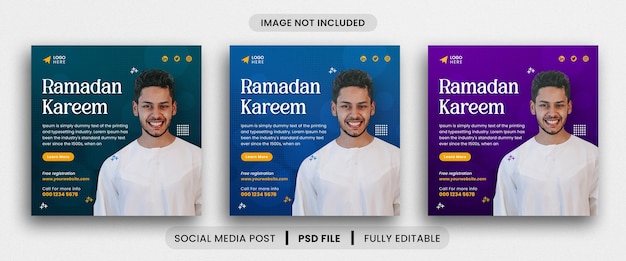 Ramadan kareem social media post template design