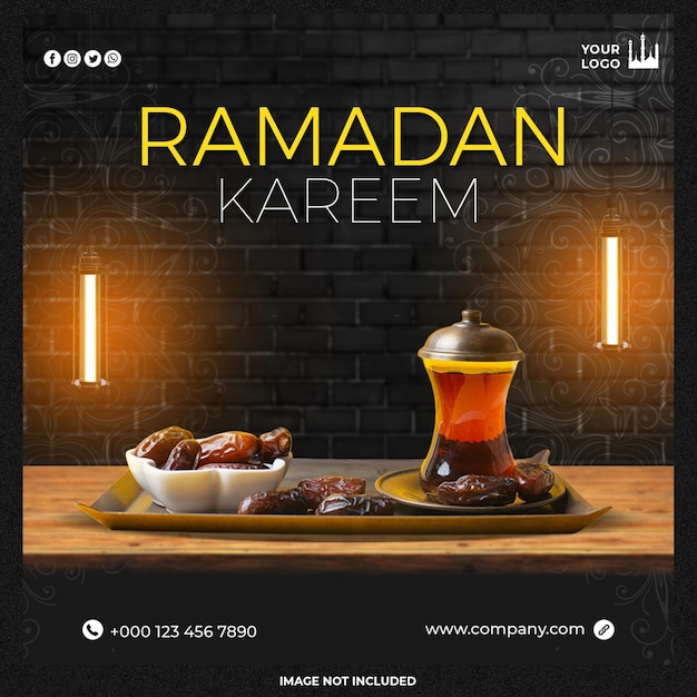 PSD ramadan kareem social media post template design