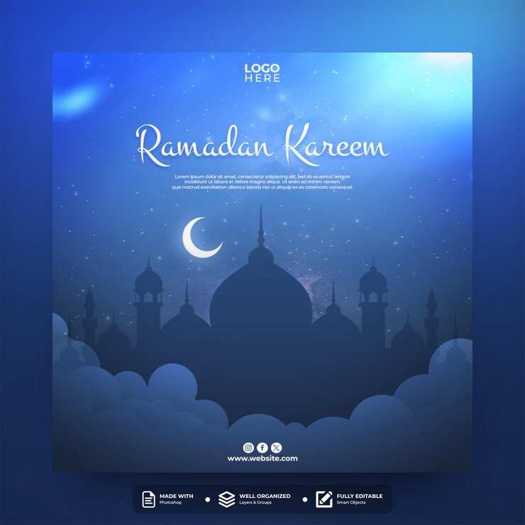 PSD ramadan kareem social media post template design