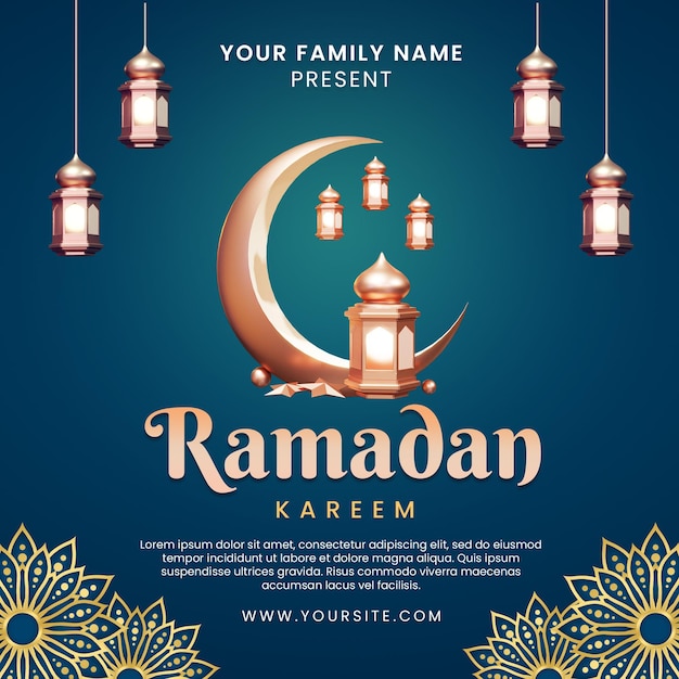 PSD ramadan kareem social media post template (sjabloon voor sociale media)