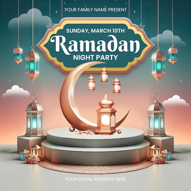 PSD ramadan kareem social media post template (sjabloon voor sociale media)