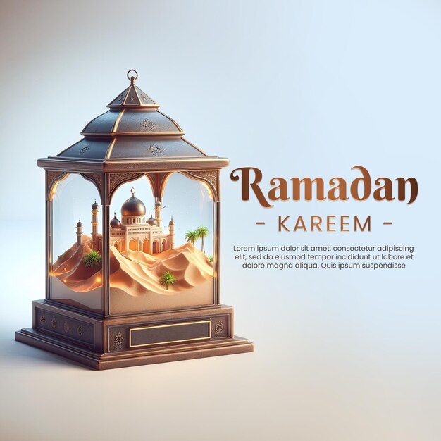 PSD ramadan kareem social media post template