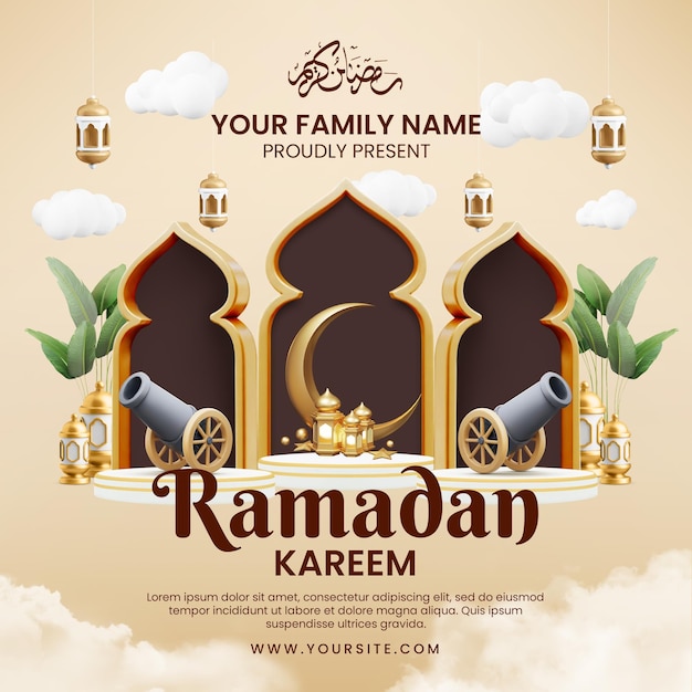 PSD ramadan kareem social media post template