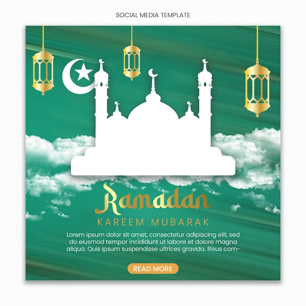 ramadan kareem social media template for instagram post feed