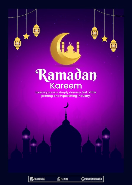 Ramadan Kareem sociale media sjabloon