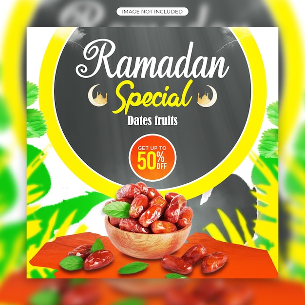 PSD ramadan kareem speciaal eten menu social media post design