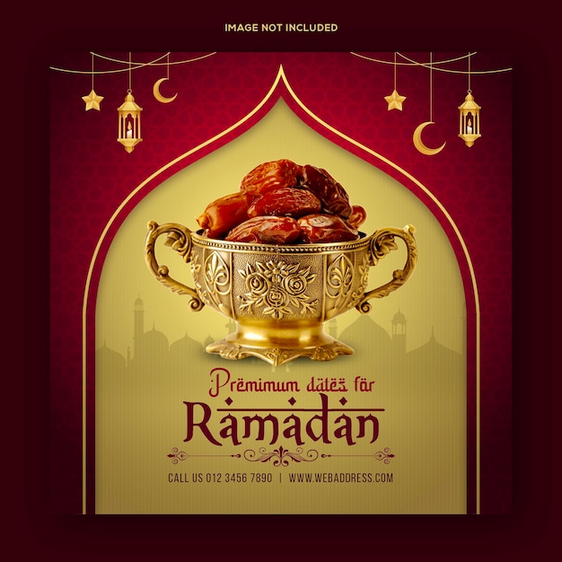 PSD ramadan kareem speciaal voedselmenu social media post-bannersjabloon