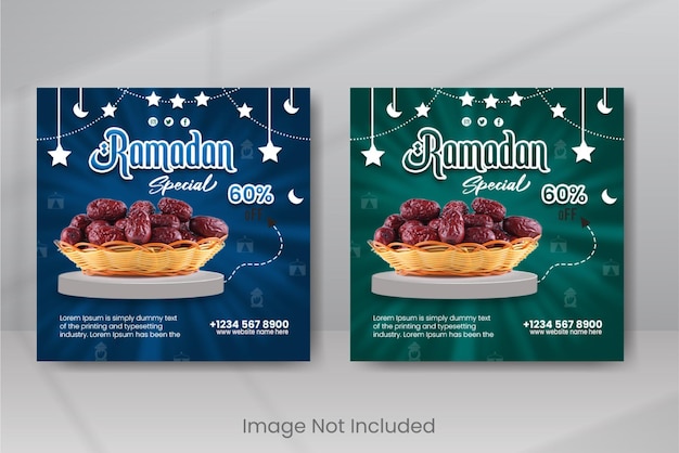 Ramadan kareem special food menu social media banner