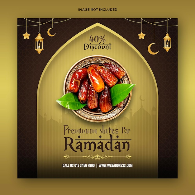 Ramadan Kareem specjalne menu żywności w mediach społecznościowych szablon postu banner