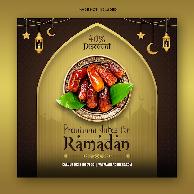 Ramadan Kareem Specjalne Menu żywności W Mediach Społecznościowych Szablon Postu Banner