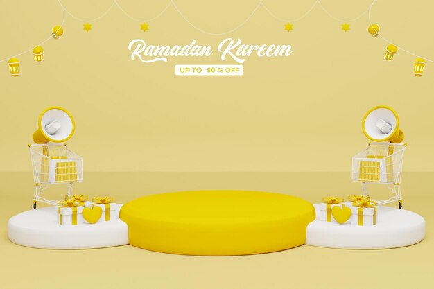 PSD ramadan kareem sprzedaż renderowania 3d transparent tło