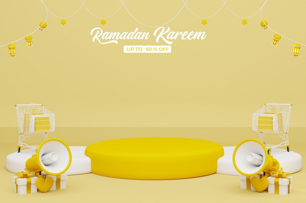 PSD ramadan kareem sprzedaż renderowania 3d transparent tło