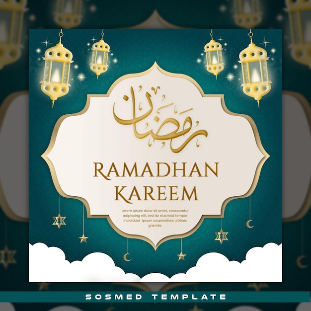 ramadan kareem template sosmed and elegant background