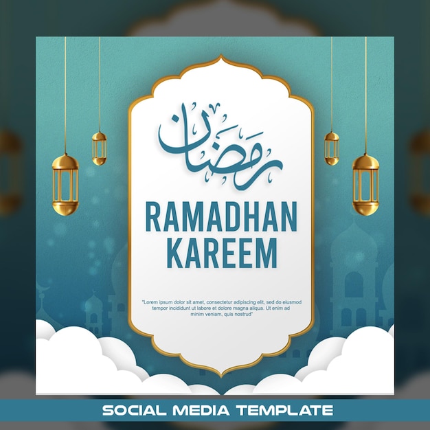 Ramadan kareem template sosmed and elegant background