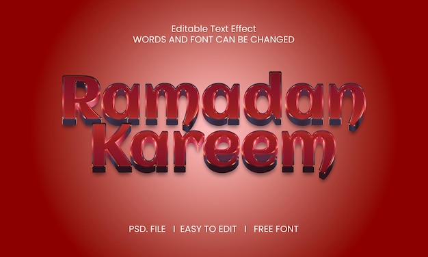 Ramadan kareem text effect psd