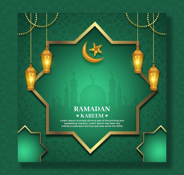 Ramadan kareem traditional islamic festival religious social media banner background design