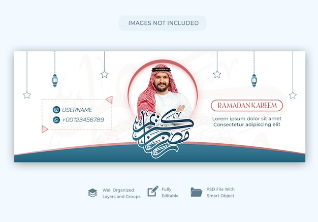 Banner di social media religiosi del festival islamico tradizionale del ramadan kareem