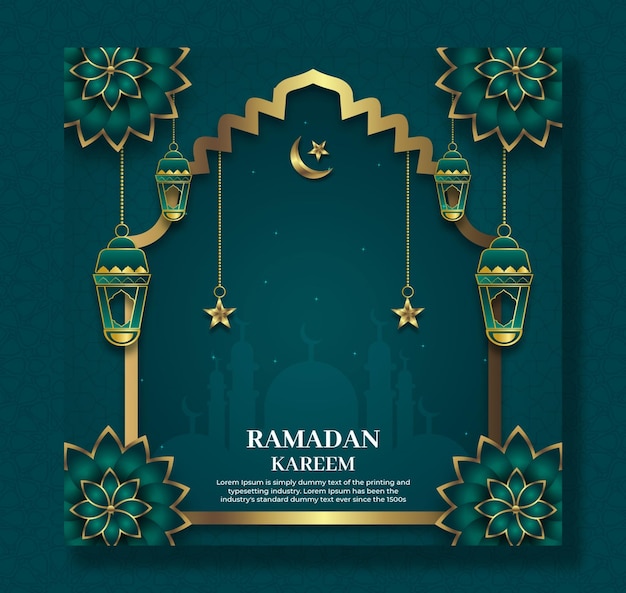 Ramadan Kareem traditionel islamisk festival religiøs bannerbaggrundsdesign til sociale medier
