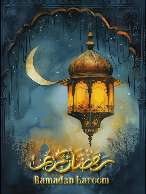 PSD ramadan kareem tradycyjne święto islamskie religijne media społecznościowe baner szablon psd