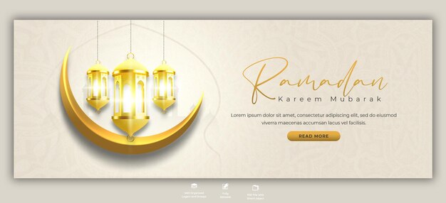 Ramadan Kareem Tradycyjne święto Islamskie Religijny Szablon Okładki Facebooka