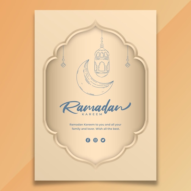 Ramadan kareem verticale wenskaart ontwerp