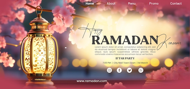 Ramadan kareem web banner psd file