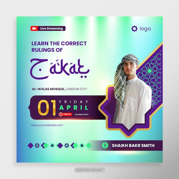 Ramadan kareem webinar social media post islamic celebration design template