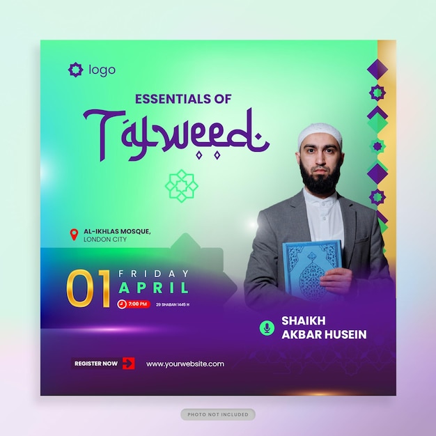 Ramadan kareem webinar social media post modello di progettazione celebrazione islamica