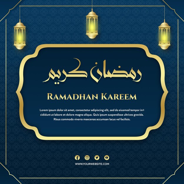 Ramadan kareem wenskaart luxe elegante ontwerpsjabloon