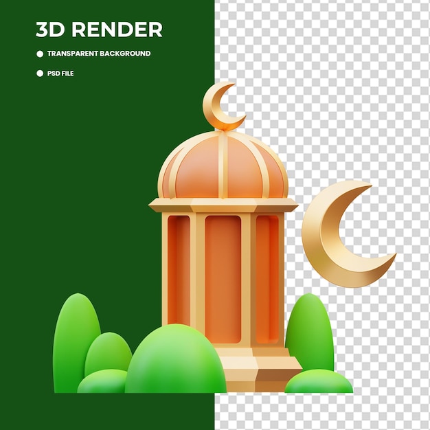 PSD ramadan lantern 3d illustratie