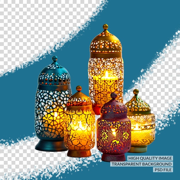 PSD ramadan lantern3d png klipart przezroczysty izolowany tło