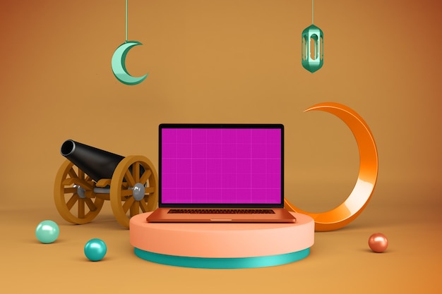 Ramadan laptop mockup