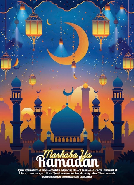 ramadan levendige kleur poster sjabloon eid al fitr social media banner