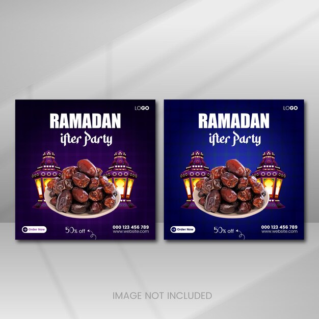 PSD ramadan limited offer special food social media banner