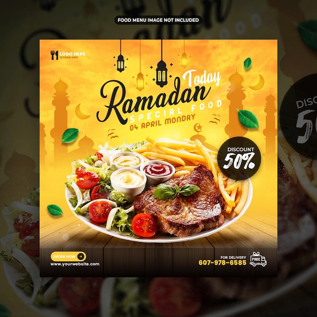 Ramadan Menu żywności W Mediach Społecznościowych Szablon Postu Banner