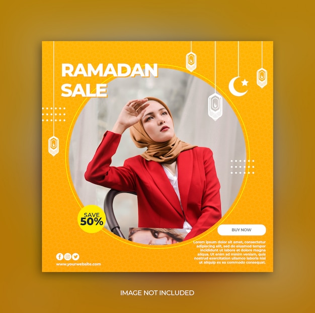 Ramadan mode verkoop promotie-sjabloon voor spandoek voor sociale media post