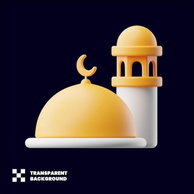 Ramadan-moskee-pictogram in 3d-weergave