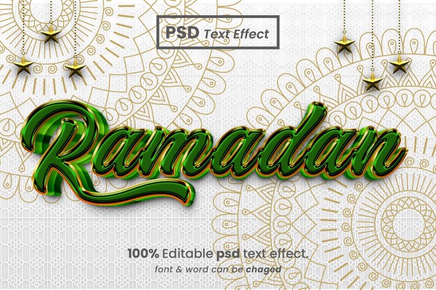 Ramadan Mubarak 3d Efekt Tekstowy