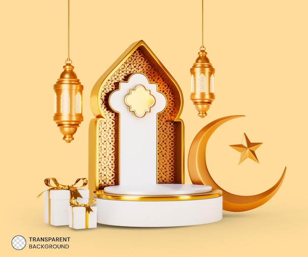PSD ramadan mubarak 3d ontwerpsjabloon voor sociale media-banner