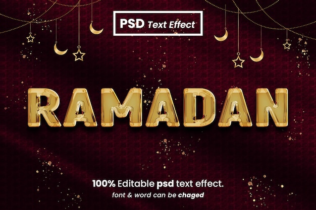 PSD effetto testo 3d di ramadan mubarak