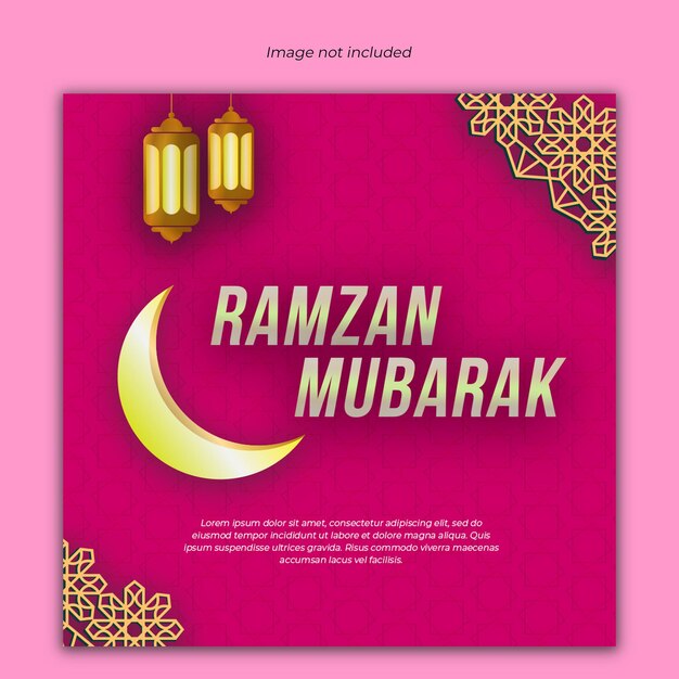 PSD template per banner di ramadan mubarak