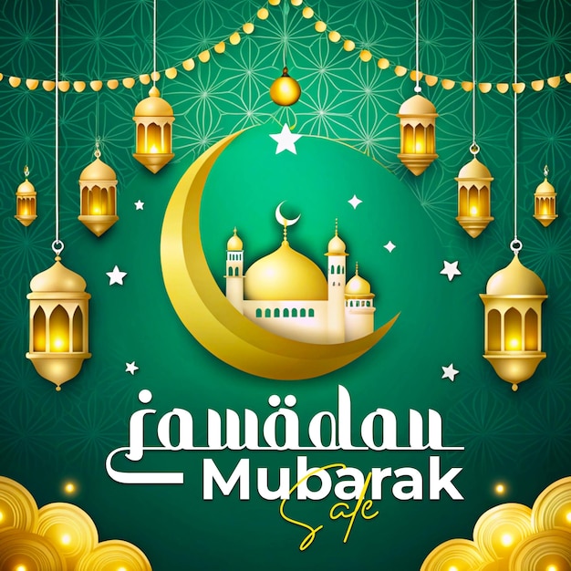 Ramadan Mubarak Islamic Festival Social Media post sjabloon ontwerp