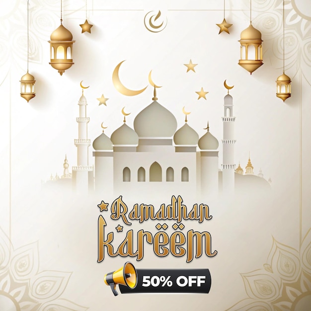 ramadan mubarak islamic festival social media post template design