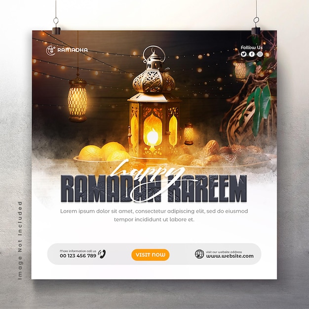 PSD ramadan mubarak islamitisch festival social media post design sjabloon