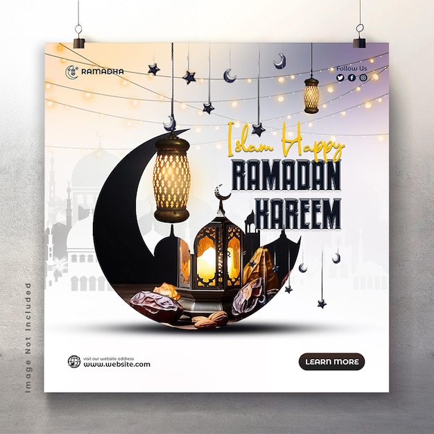 Ramadan Mubarak Islamskie święto Social Media Post Projekt Szablonu