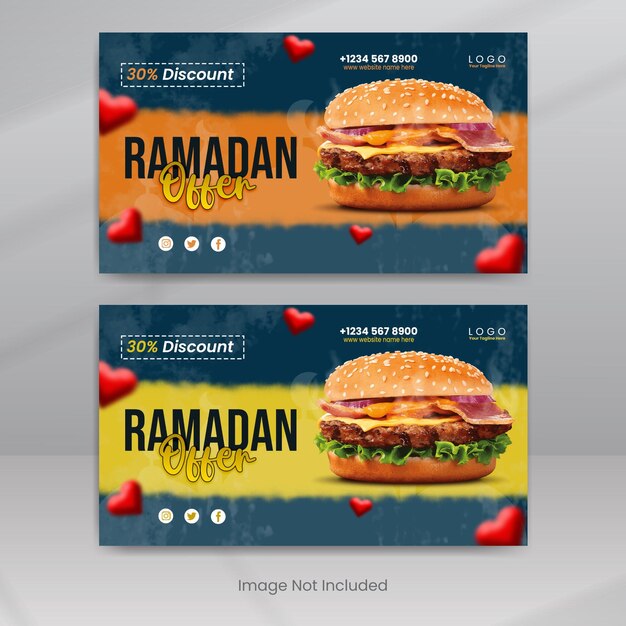 Ramadan mubarak restaurant food menu design