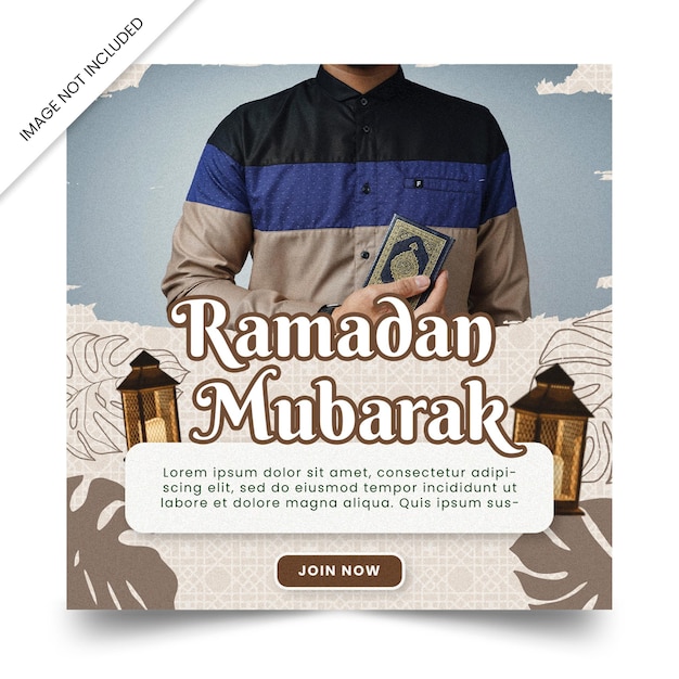 PSD modello di post di progettazione sociale di ramadan mubarak