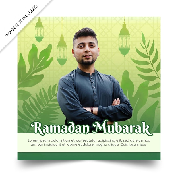 PSD modello di post di progettazione sociale di ramadan mubarak