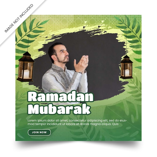 Modello di post di progettazione sociale di ramadan mubarak