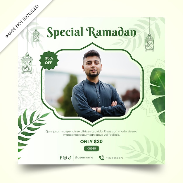 Modello di post per la progettazione di social media di ramadan mubarak